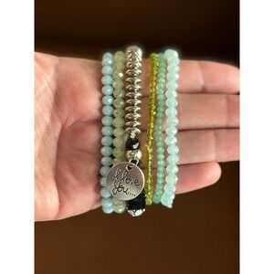 Stackable Beaded Bracelets I Love You Charm Set Stack Women's Beaded Layered A14